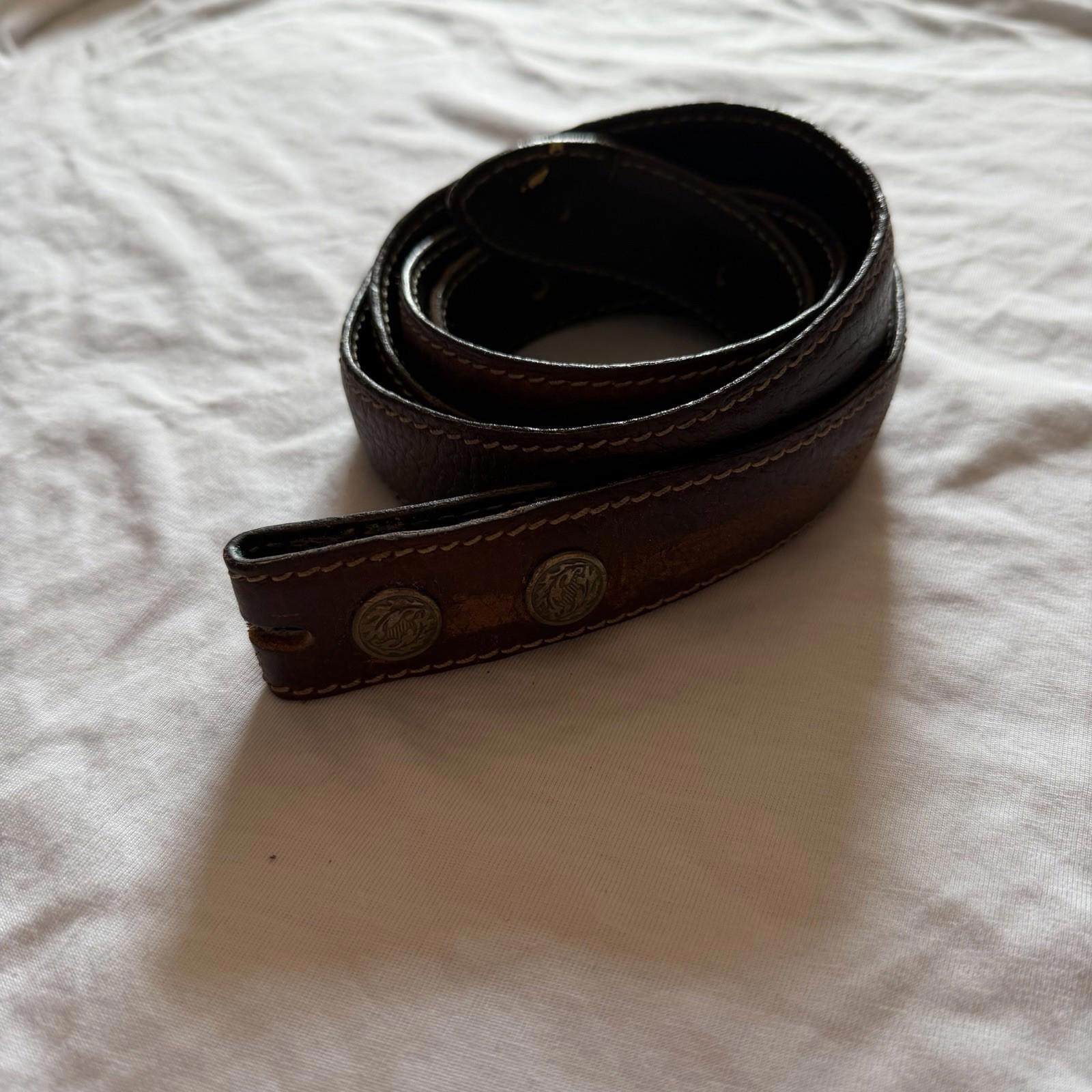 Vintage Mulholland Bros Cabela’s Leather Belt Strap Scorpion Conchos Sz 52